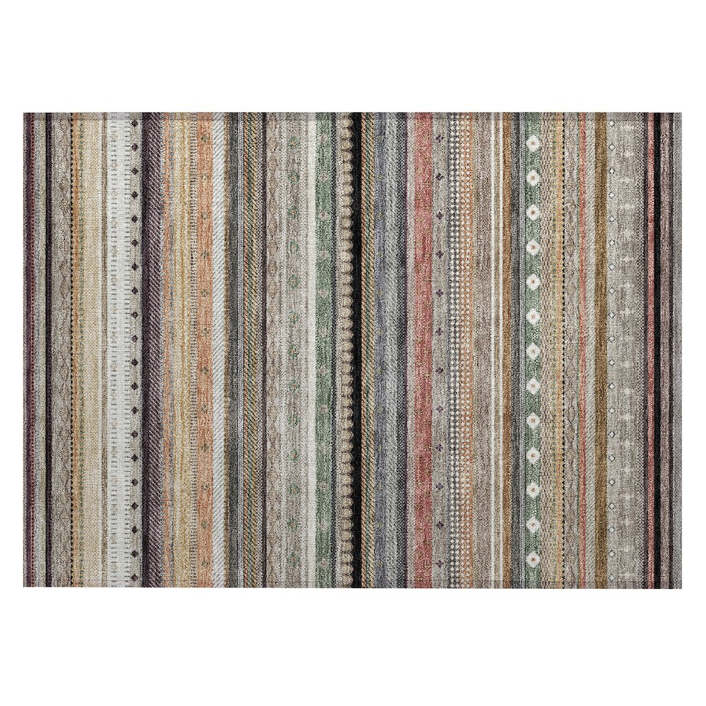 Machine Washable Indoor/Outdoor Chantille ACN2218 Khaki 1'8" x 2'6" Rug. Picture 1