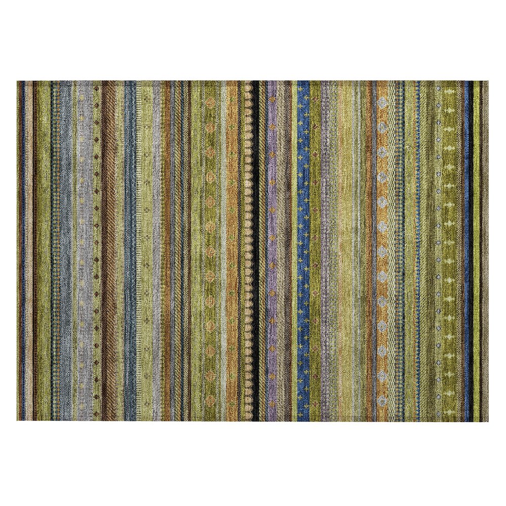 Machine Washable Indoor/Outdoor Chantille ACN2218 Olive 1'8" x 2'6" Rug. Picture 1