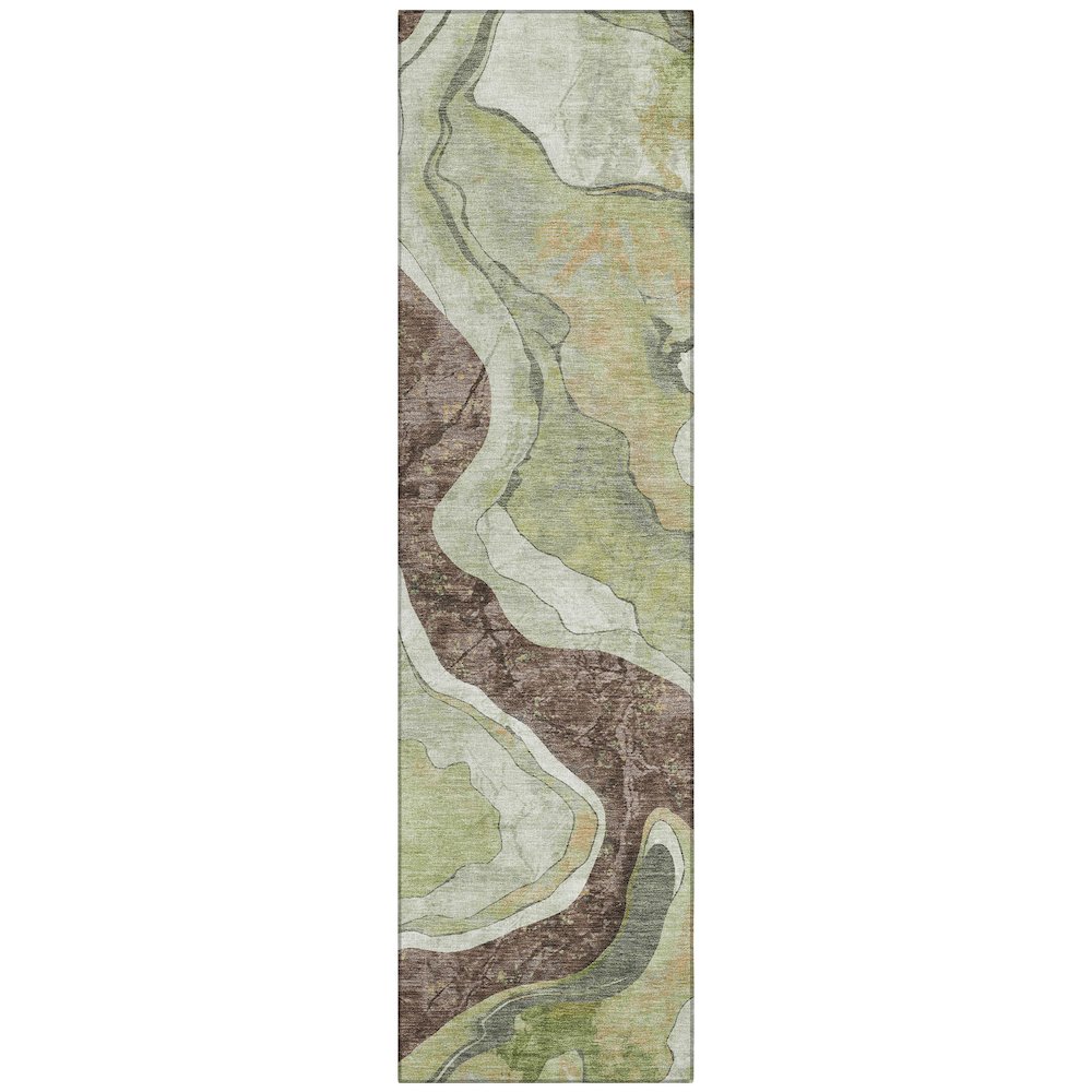 Machine Washable Indoor/Outdoor Chantille ACN2219 Aloe 2'3" x 7'6" Runner Rug. Picture 1