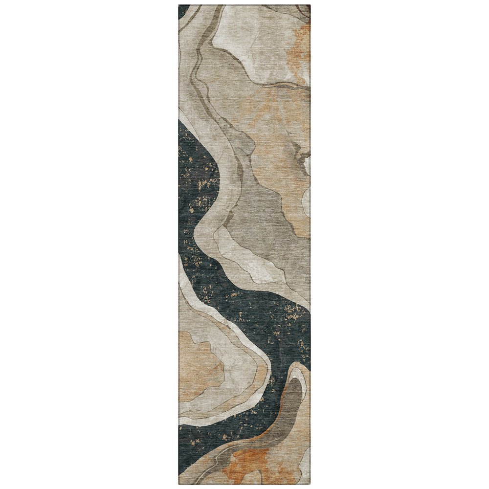 Machine Washable Indoor/Outdoor Chantille ACN2219 Putty 2'3" x 7'6" Runner Rug. Picture 1