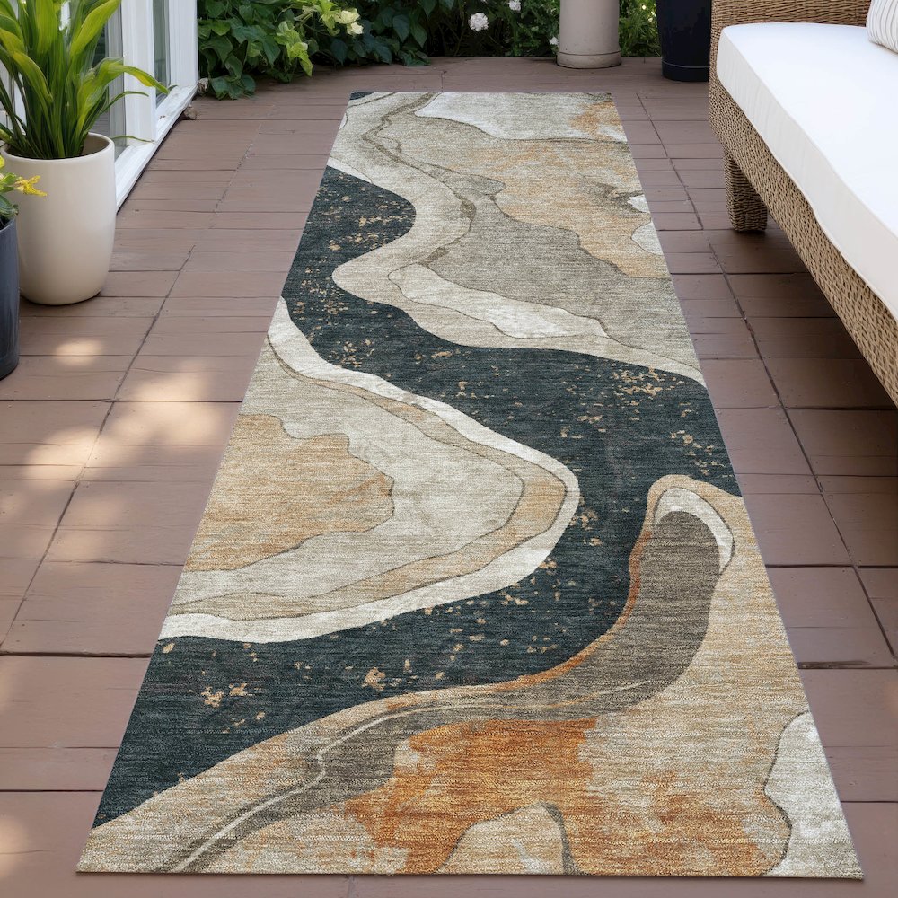 Machine Washable Indoor/Outdoor Chantille ACN2219 Putty 2'3" x 7'6" Runner Rug. Picture 6