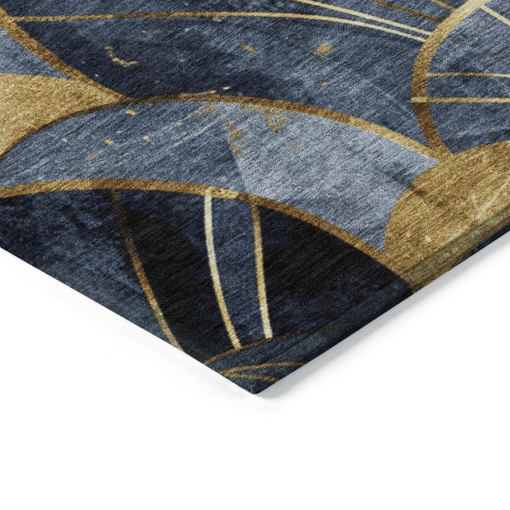 Machine Washable Indoor/Outdoor Chantille ACN2221 Navy 1'8" x 2'6" Rug. Picture 3