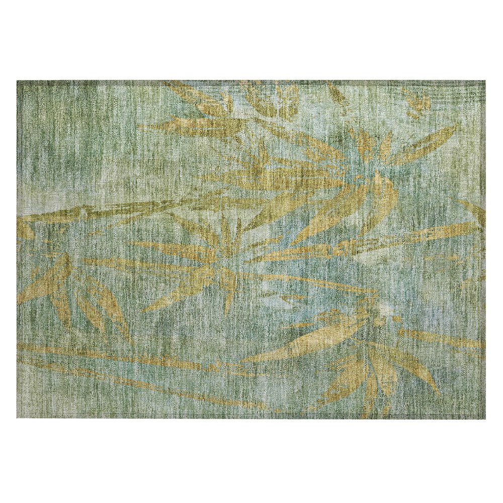 Machine Washable Indoor/Outdoor Chantille ACN2222 Green 1'8" x 2'6" Rug. Picture 1
