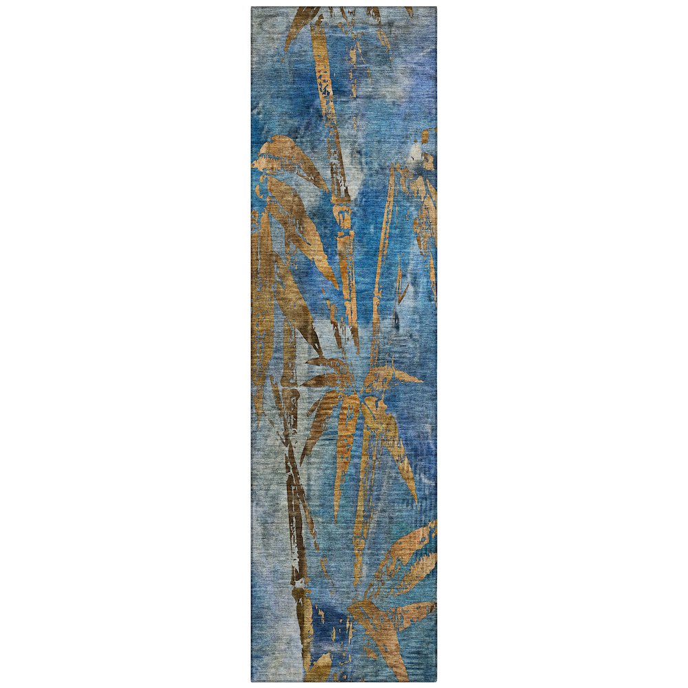 Machine Washable Indoor/Outdoor Chantille ACN2222 Blue 2'3" x 7'6" Runner Rug. Picture 1