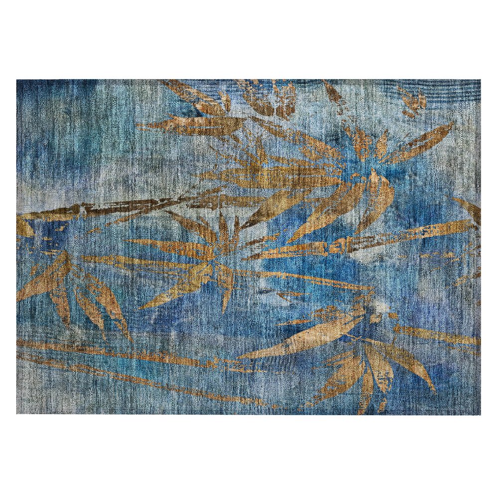 Machine Washable Indoor/Outdoor Chantille ACN2222 Blue 1'8" x 2'6" Rug. Picture 1