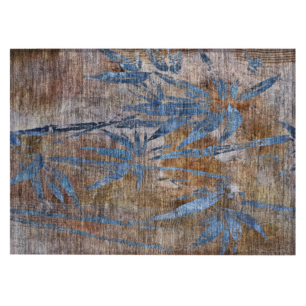 Machine Washable Indoor/Outdoor Chantille ACN2222 Brown 1'8" x 2'6" Rug. Picture 1