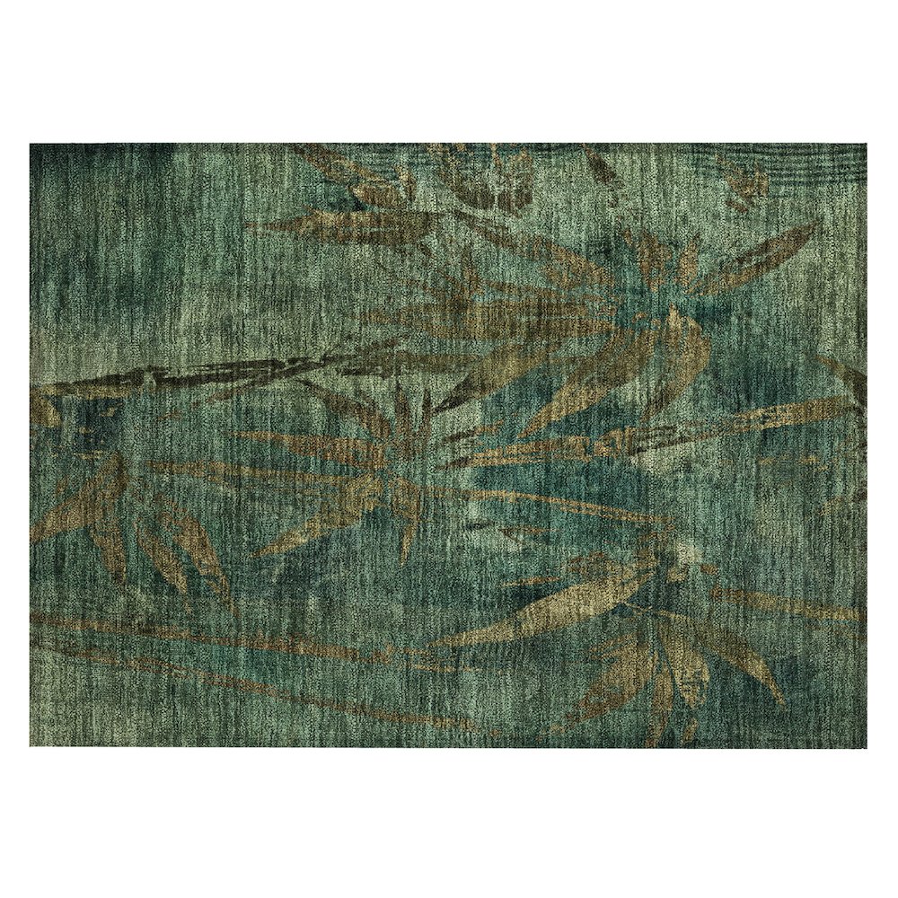 Machine Washable Indoor/Outdoor Chantille ACN2222 Green 1'8" x 2'6" Rug. Picture 1