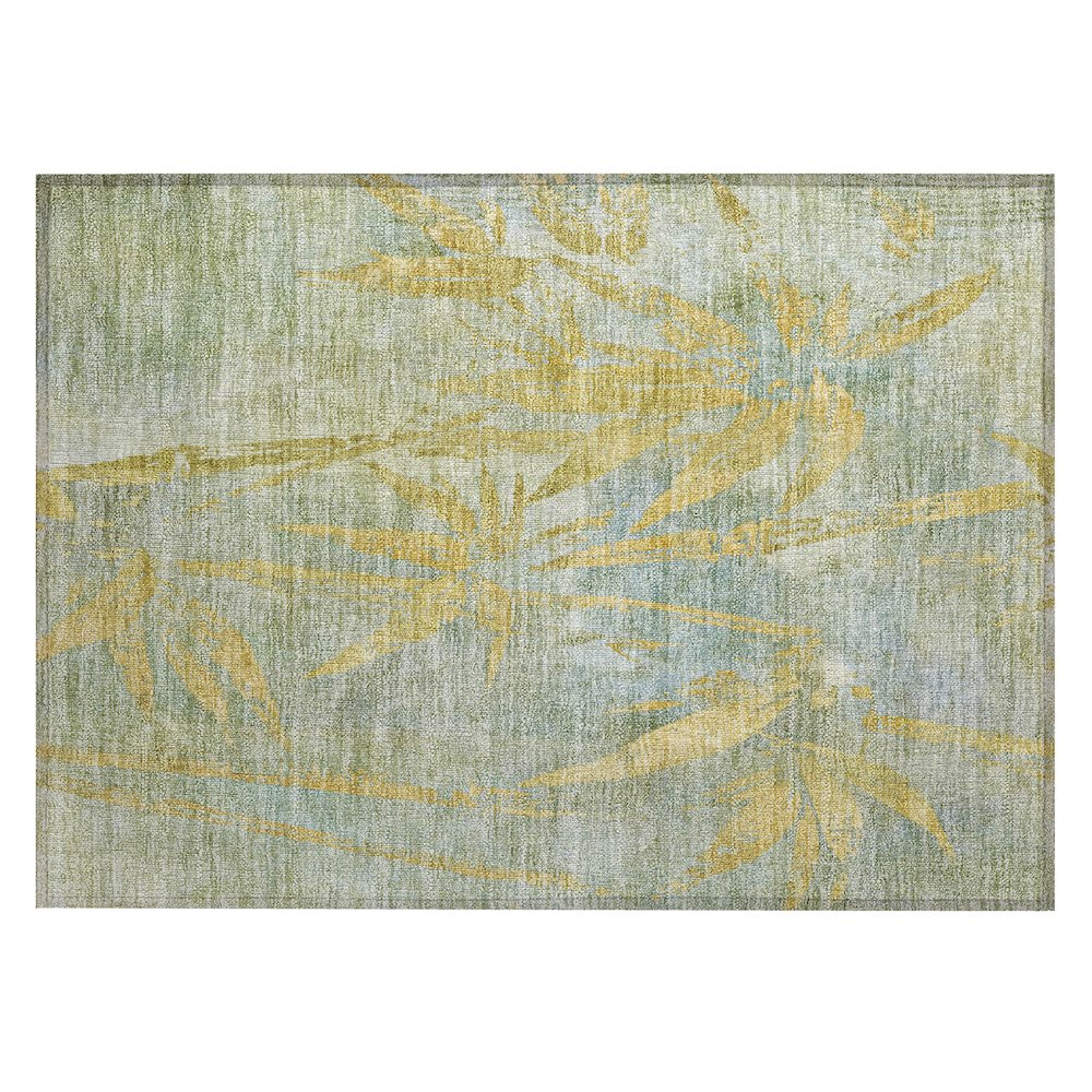 Machine Washable Indoor/Outdoor Chantille ACN2222 Green 1'8" x 2'6" Rug. Picture 1