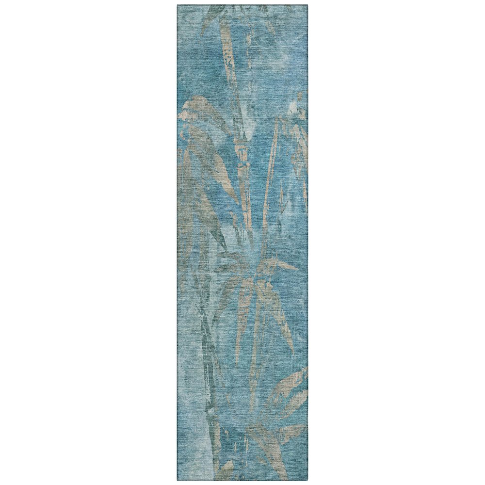 Machine Washable Indoor/Outdoor Chantille ACN2222 Blue 2'3" x 7'6" Runner Rug. Picture 1