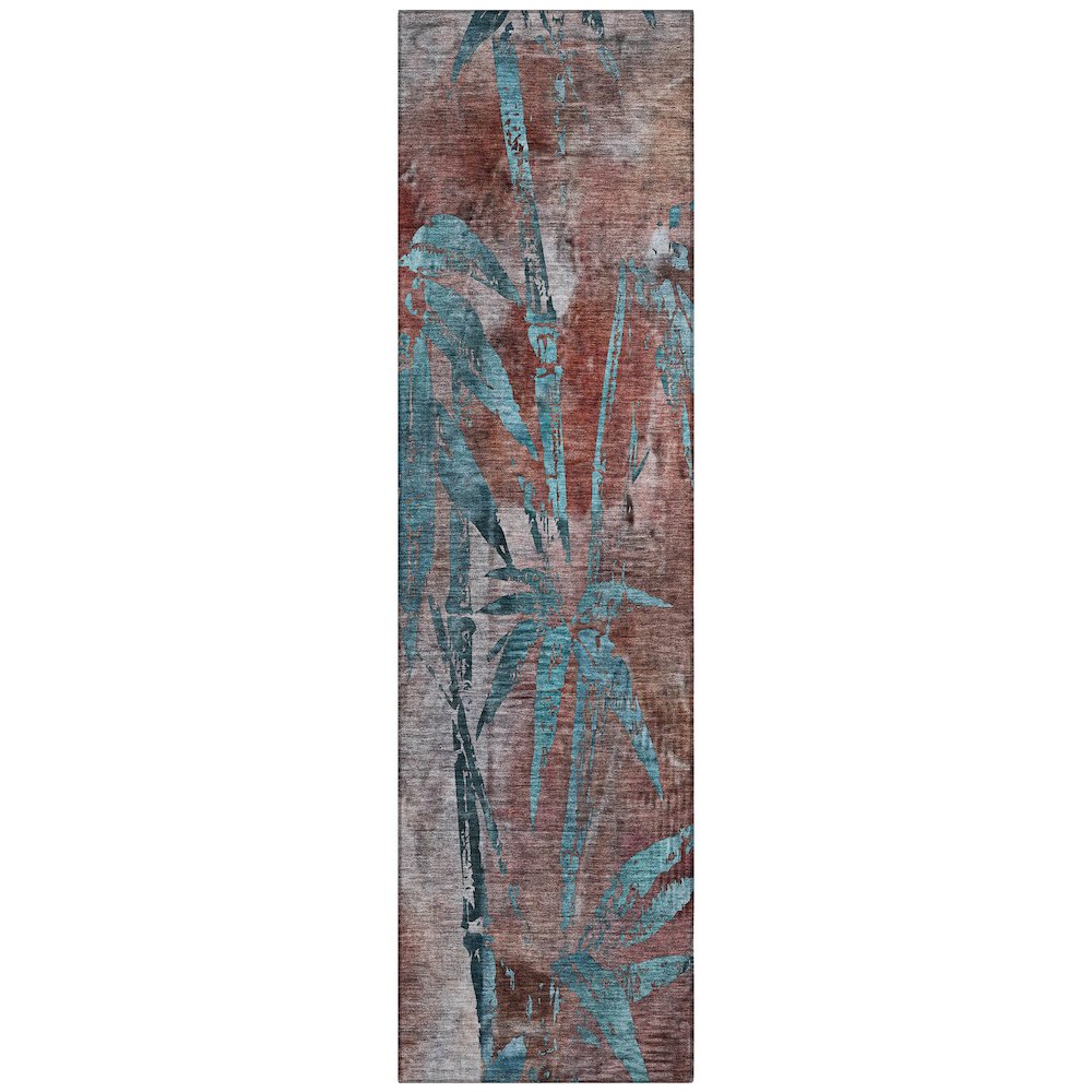 Machine Washable Indoor/Outdoor Chantille ACN2222 Orange 2'3" x 7'6" Runner Rug. Picture 1