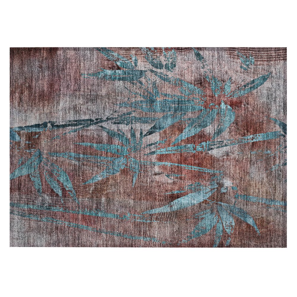 Machine Washable Indoor/Outdoor Chantille ACN2222 Orange 1'8" x 2'6" Rug. Picture 1
