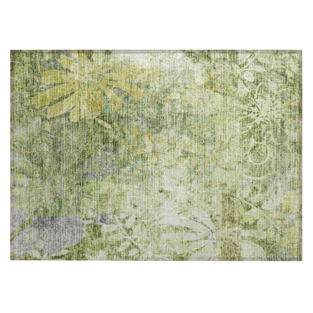 Machine Washable Indoor/Outdoor Chantille ACN2223 Green 1'8" x 2'6" Rug. Picture 1