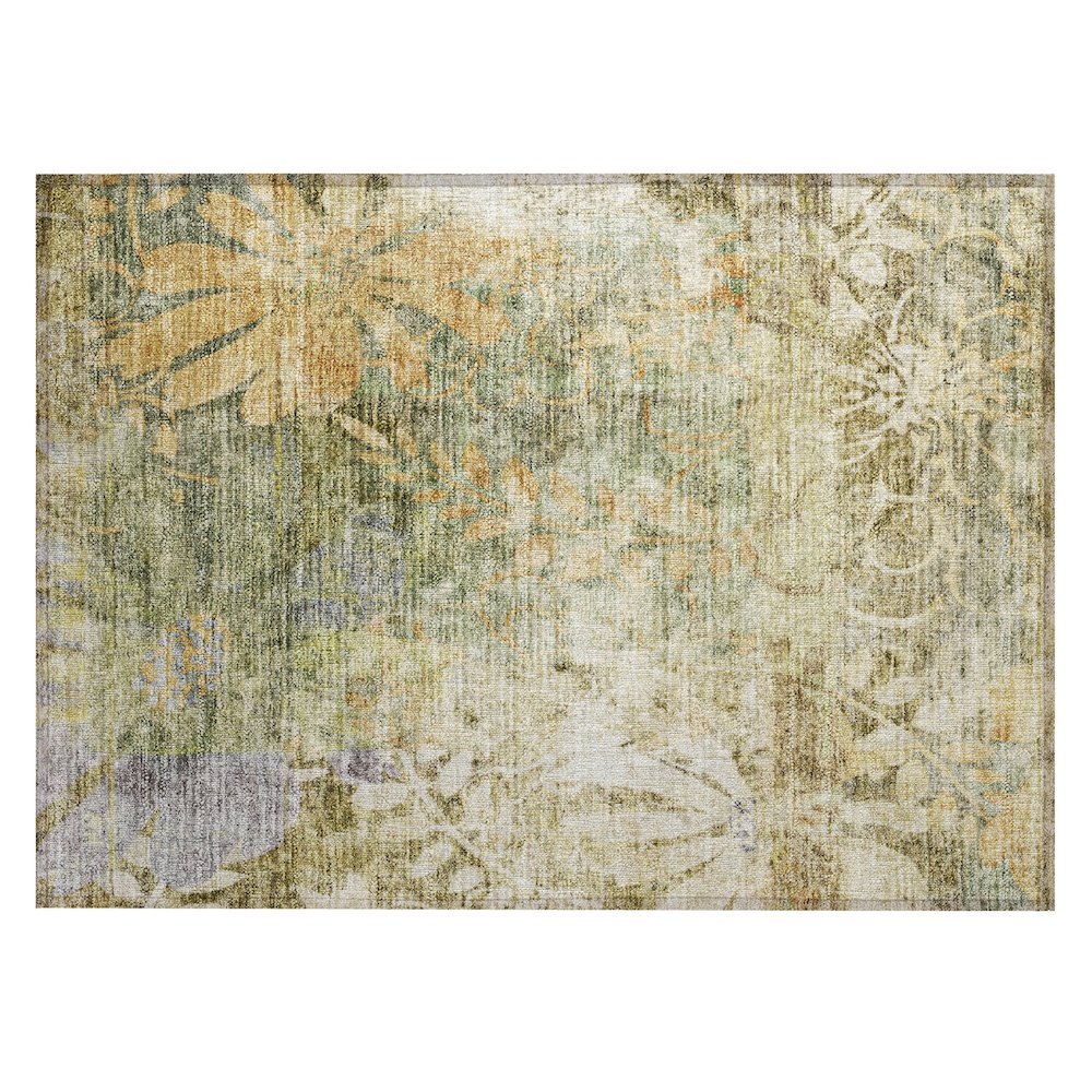 Machine Washable Indoor/Outdoor Chantille ACN2223 Brown 1'8" x 2'6" Rug. Picture 1