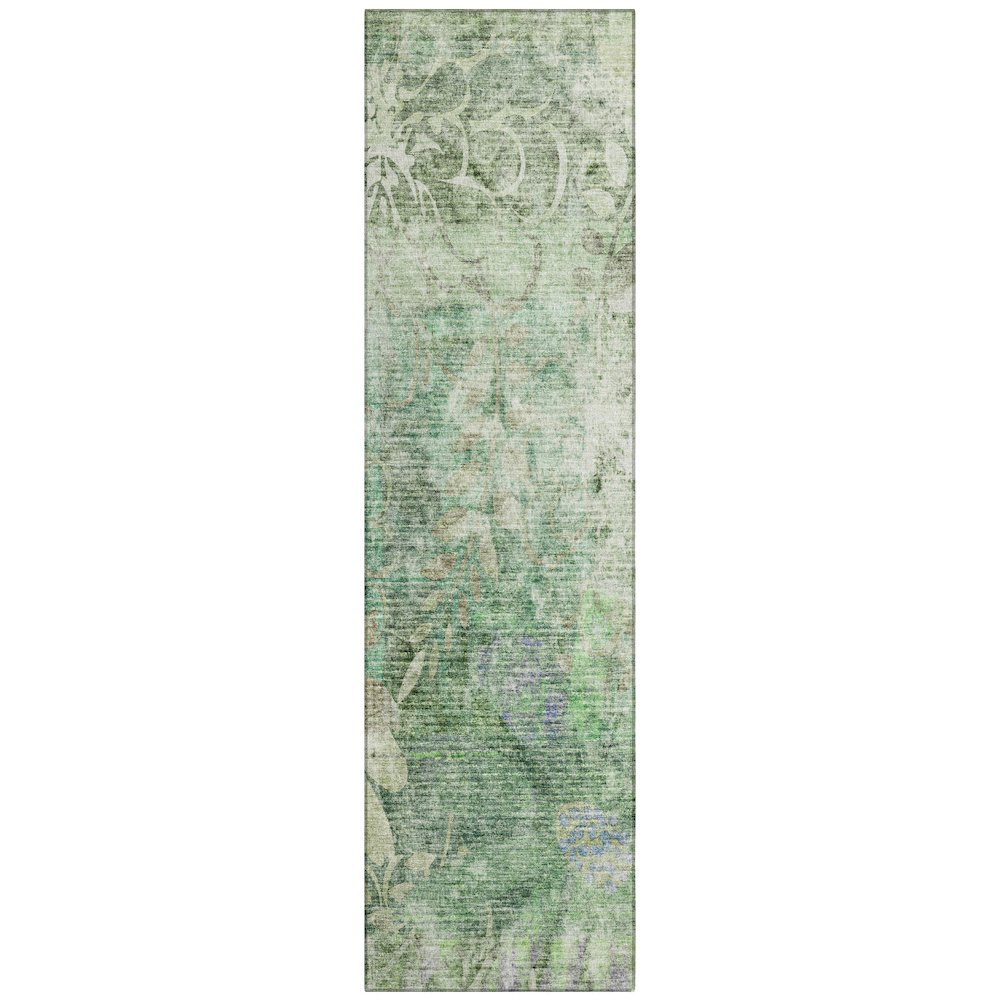 Machine Washable Indoor/Outdoor Chantille ACN2223 Teal 2'3" x 7'6" Runner Rug. Picture 1