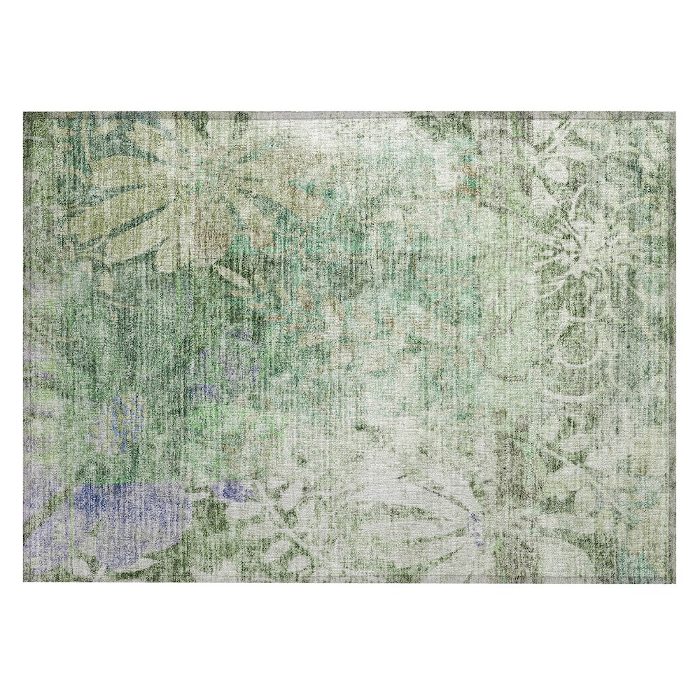 Machine Washable Indoor/Outdoor Chantille ACN2223 Teal 1'8" x 2'6" Rug. Picture 1