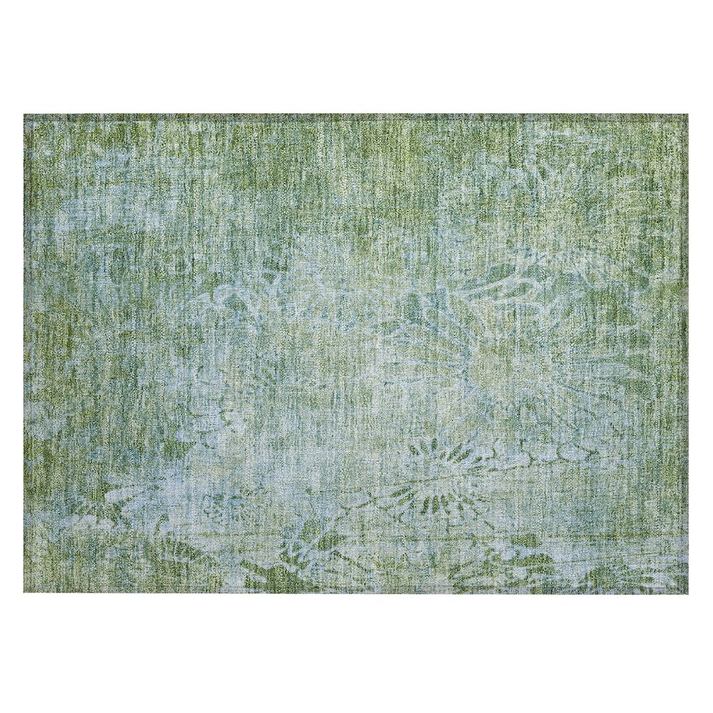 Machine Washable Indoor/Outdoor Chantille ACN2224 Green 1'8" x 2'6" Rug. Picture 1