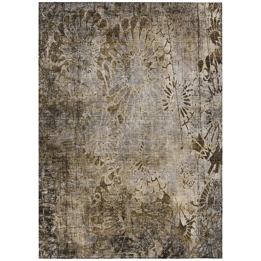 Machine Washable Indoor/Outdoor Chantille ACN2224 Brown 2'6" x 3'10" Rug. Picture 1