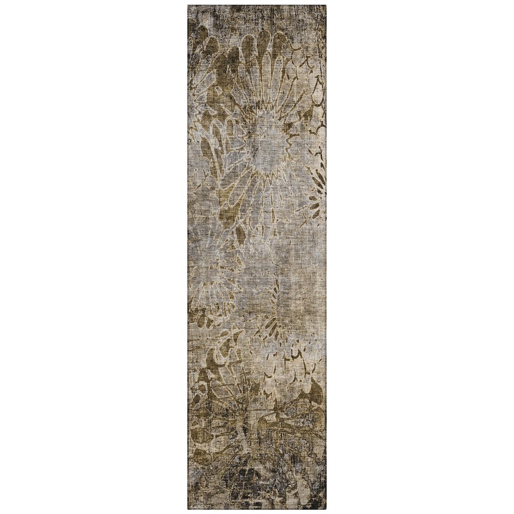 Machine Washable Indoor/Outdoor Chantille ACN2224 Brown 2'3" x 7'6" Runner Rug. Picture 1