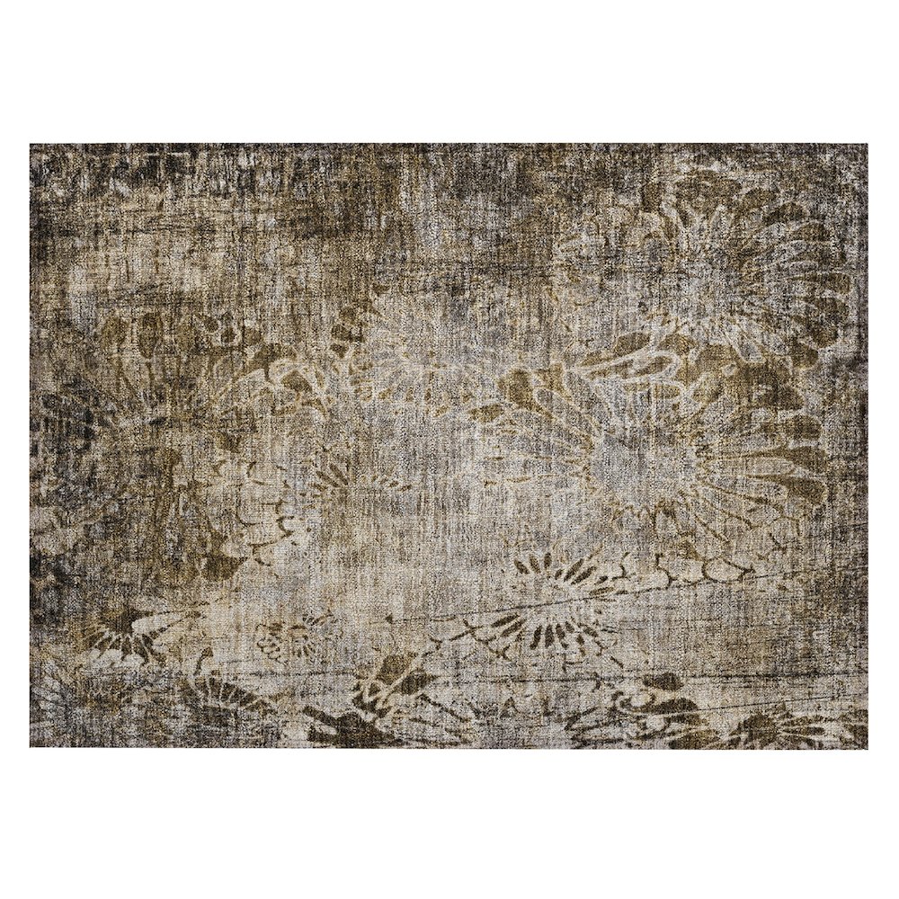 Machine Washable Indoor/Outdoor Chantille ACN2224 Brown 1'8" x 2'6" Rug. Picture 1