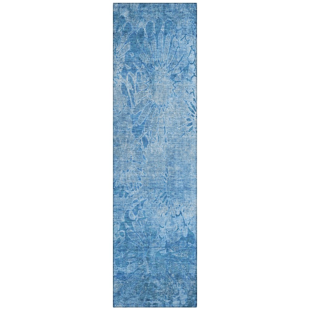 Machine Washable Indoor/Outdoor Chantille ACN2224 Blue 2'3" x 7'6" Runner Rug. Picture 1