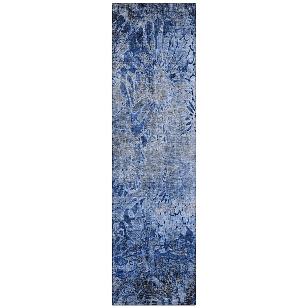 Machine Washable Indoor/Outdoor Chantille ACN2224 Blue 2'3" x 7'6" Runner Rug. Picture 1