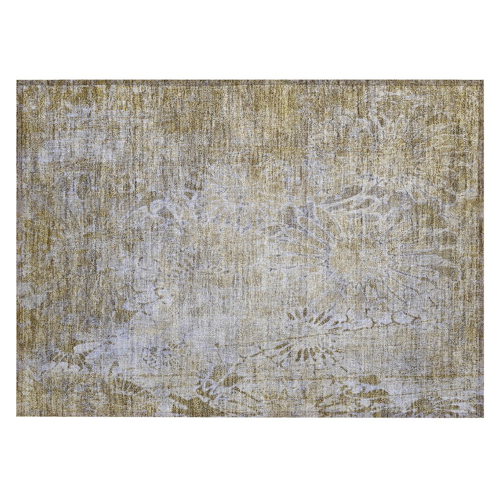 Machine Washable Indoor/Outdoor Chantille ACN2224 Gold 1'8" x 2'6" Rug. Picture 1