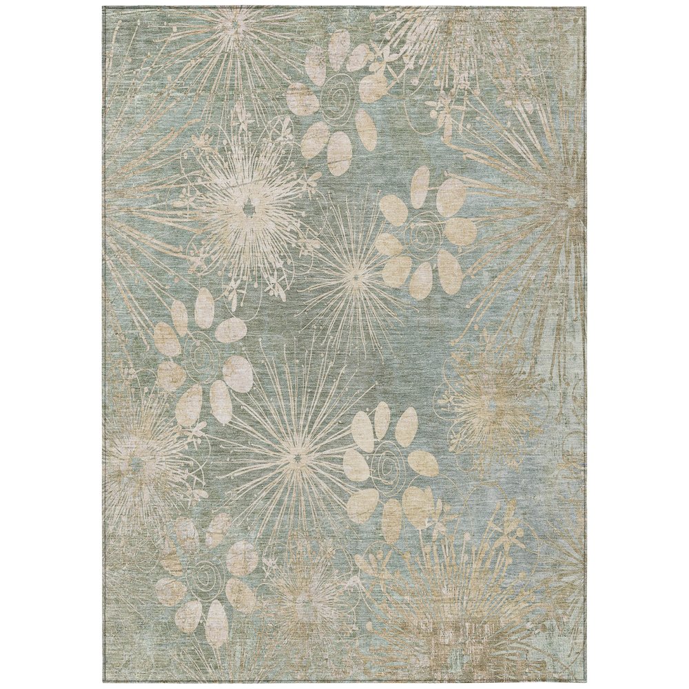 Machine Washable Indoor/Outdoor Chantille ACN2225 Green 2'6" x 3'10" Rug. Picture 1