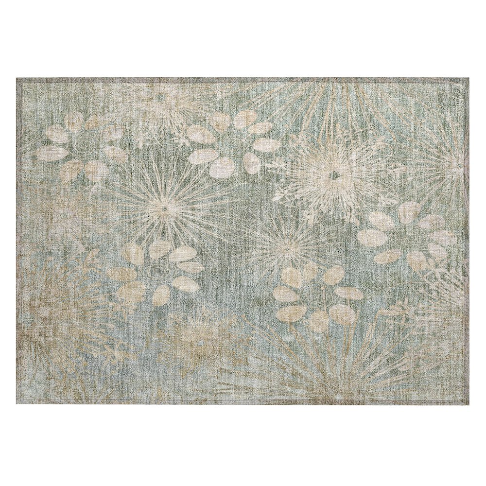 Machine Washable Indoor/Outdoor Chantille ACN2225 Green 1'8" x 2'6" Rug. Picture 1