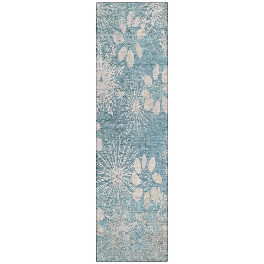 Machine Washable Indoor/Outdoor Chantille ACN2225 Blue 2'3" x 7'6" Runner Rug. Picture 1