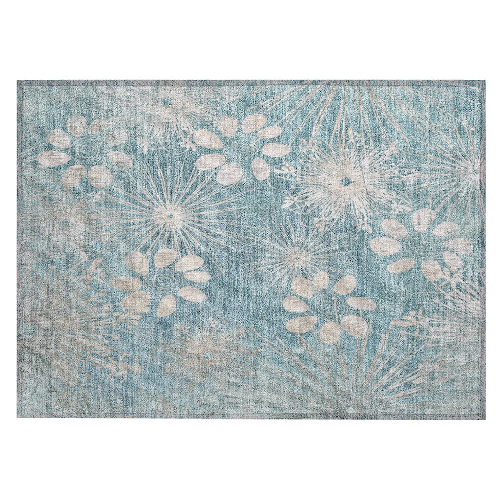 Machine Washable Indoor/Outdoor Chantille ACN2225 Blue 1'8" x 2'6" Rug. Picture 1