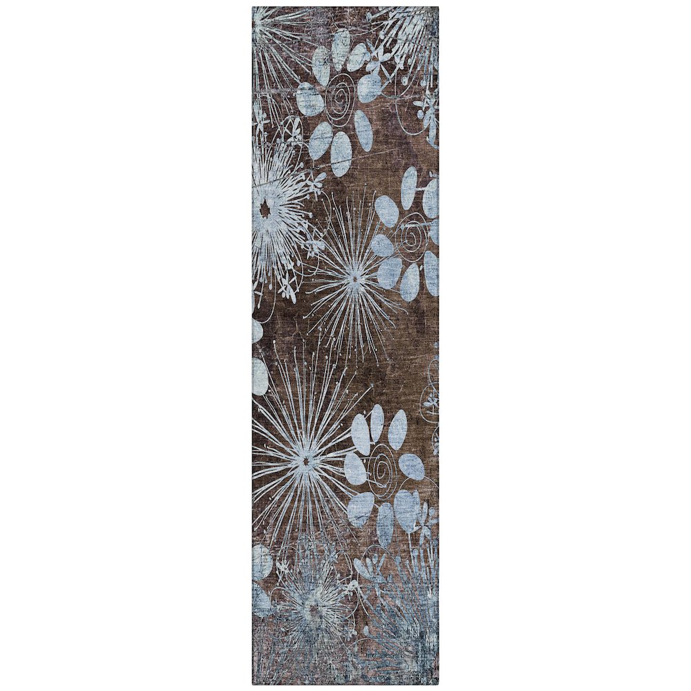 Machine Washable Indoor/Outdoor Chantille ACN2225 Brown 2'3" x 7'6" Runner Rug. Picture 1