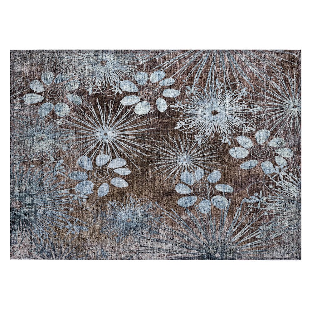 Machine Washable Indoor/Outdoor Chantille ACN2225 Brown 1'8" x 2'6" Rug. Picture 1