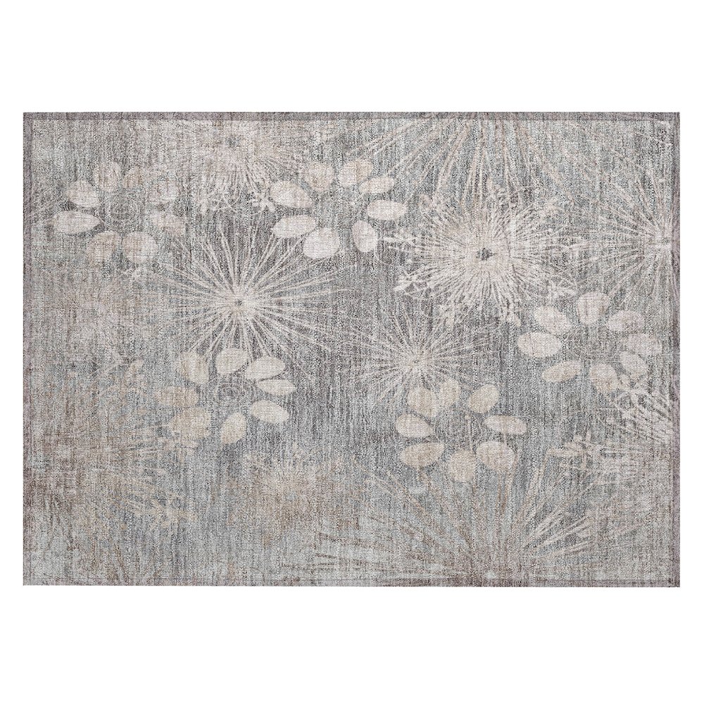 Machine Washable Indoor/Outdoor Chantille ACN2225 Gray 1'8" x 2'6" Rug. Picture 1