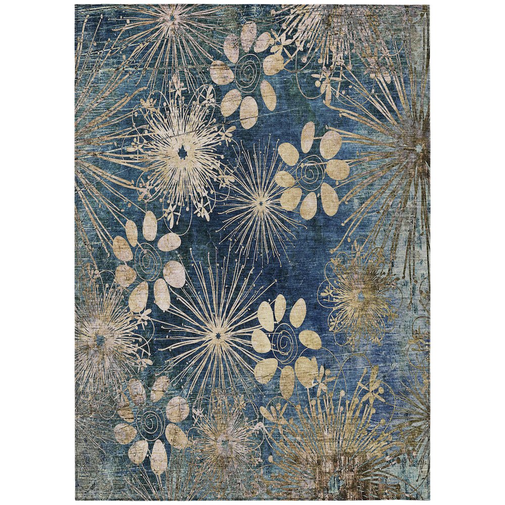 Machine Washable Indoor/Outdoor Chantille ACN2225 Blue 2'6" x 3'10" Rug. Picture 1