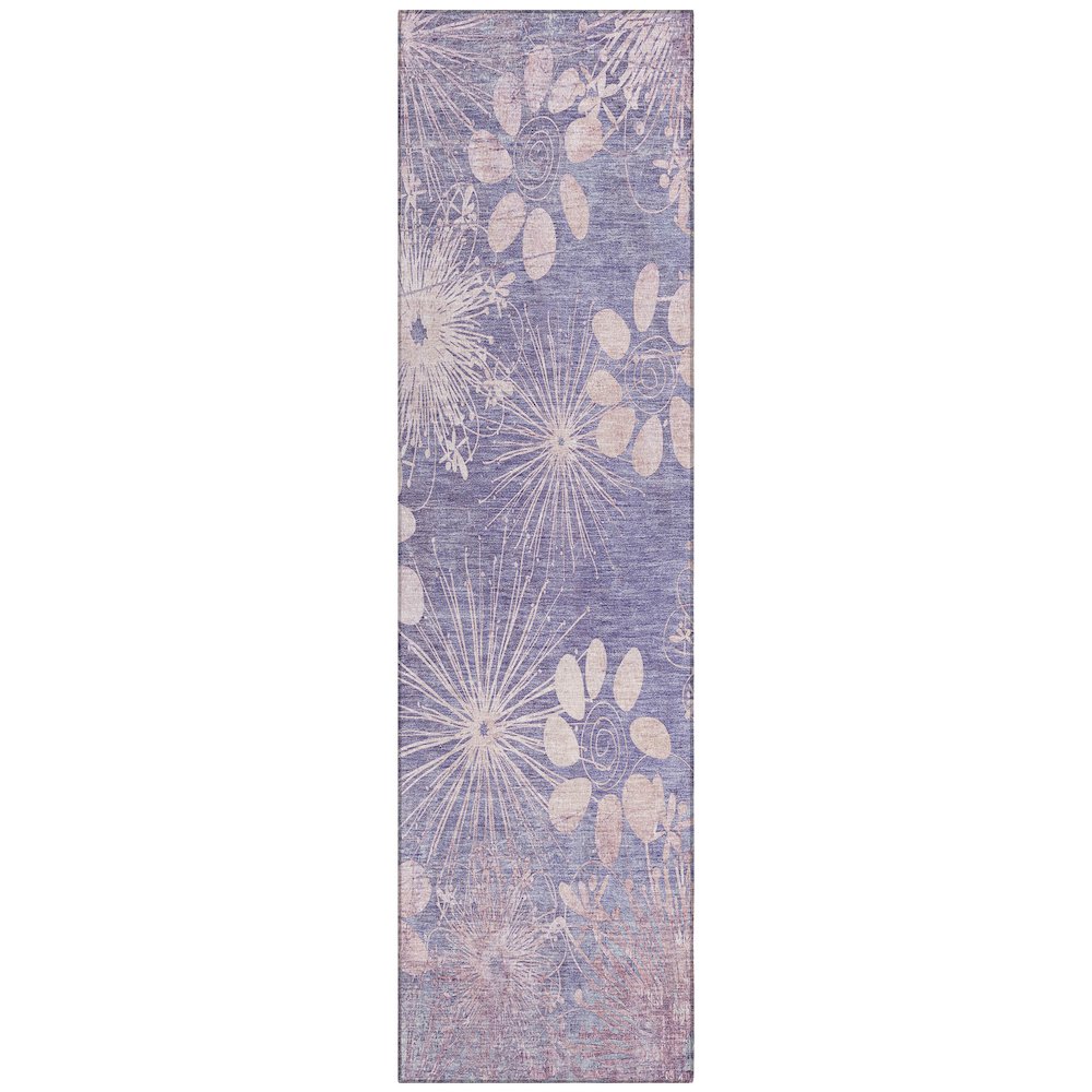Machine Washable Indoor/Outdoor Chantille ACN2225 Purple 2'3" x 7'6" Runner Rug. Picture 1