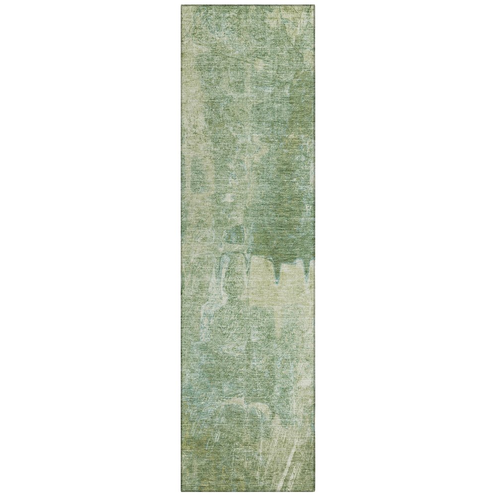 Machine Washable Indoor/Outdoor Chantille ACN2226 Green 2'3" x 7'6" Runner Rug. Picture 1