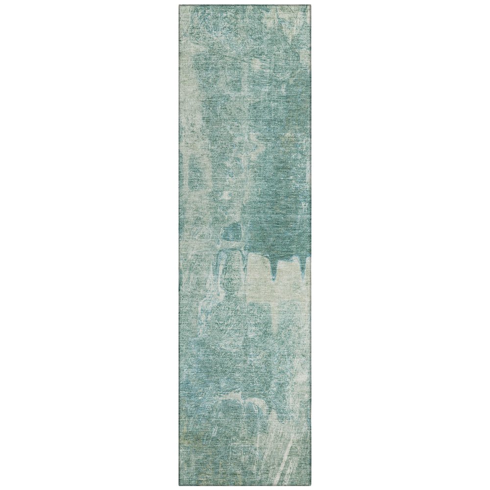 Machine Washable Indoor/Outdoor Chantille ACN2226 Teal 2'3" x 7'6" Runner Rug. Picture 1