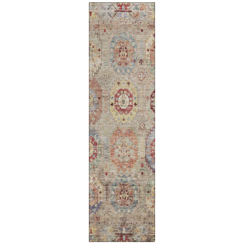 Machine Washable Indoor/Outdoor Chantille ACN2227 Brown 2'3" x 7'6" Runner Rug. Picture 1