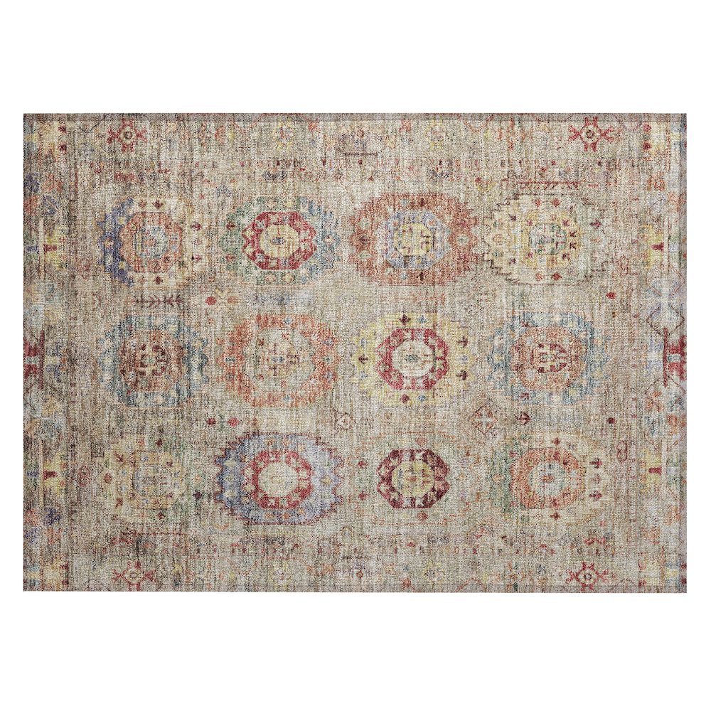Machine Washable Indoor/Outdoor Chantille ACN2227 Brown 1'8" x 2'6" Rug. Picture 1