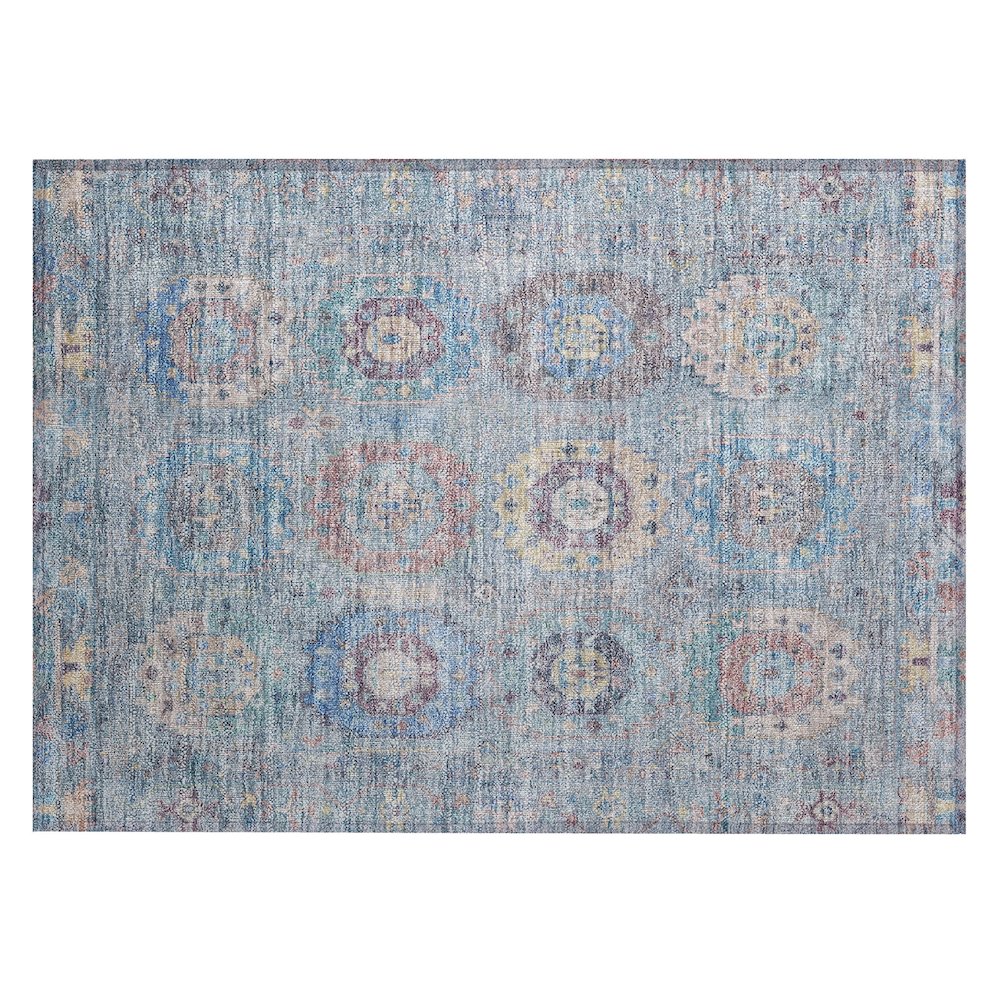 Machine Washable Indoor/Outdoor Chantille ACN2227 Blue 1'8" x 2'6" Rug. Picture 1