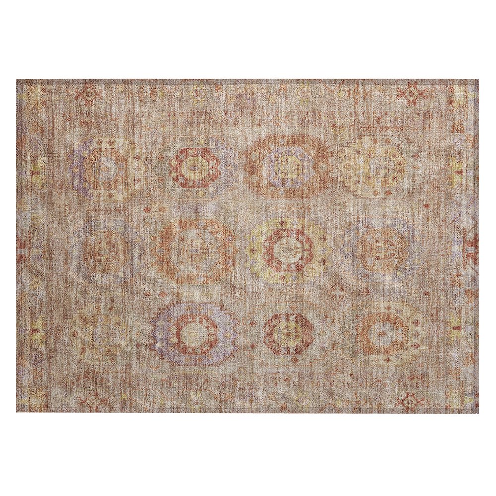 Machine Washable Indoor/Outdoor Chantille ACN2227 Brown 1'8" x 2'6" Rug. Picture 1