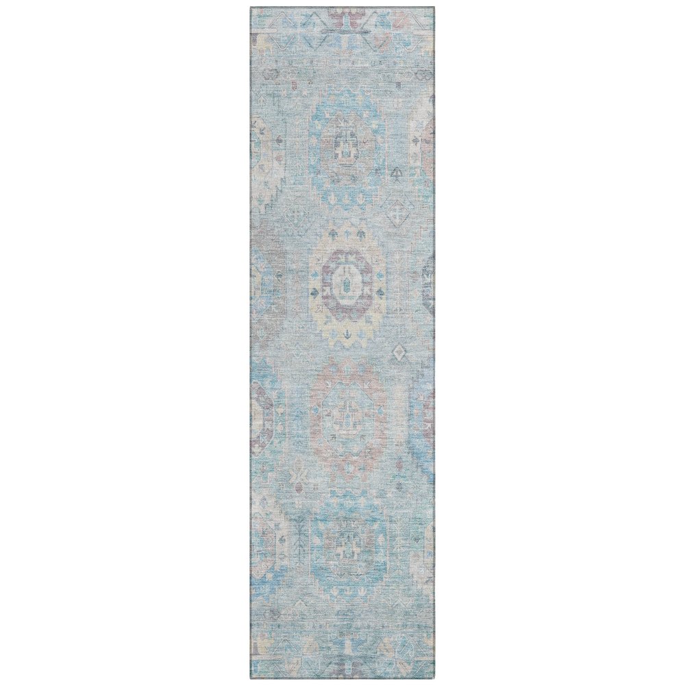 Machine Washable Indoor/Outdoor Chantille ACN2227 Blue 2'3" x 7'6" Runner Rug. Picture 1