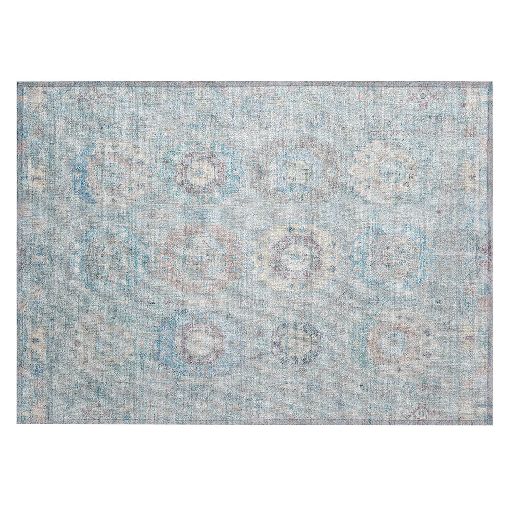 Machine Washable Indoor/Outdoor Chantille ACN2227 Blue 1'8" x 2'6" Rug. Picture 1