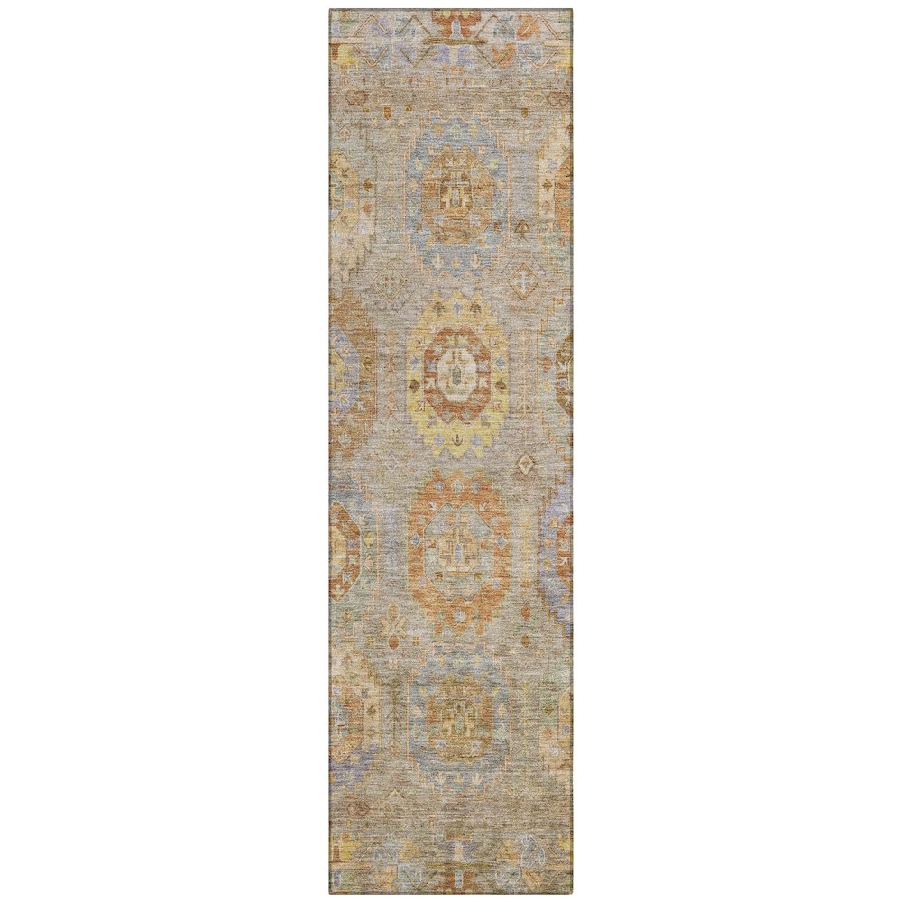 Machine Washable Indoor/Outdoor Chantille ACN2227 Brown 2'3" x 7'6" Runner Rug. Picture 1