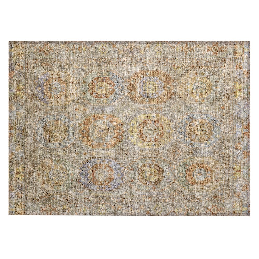 Machine Washable Indoor/Outdoor Chantille ACN2227 Brown 1'8" x 2'6" Rug. Picture 1