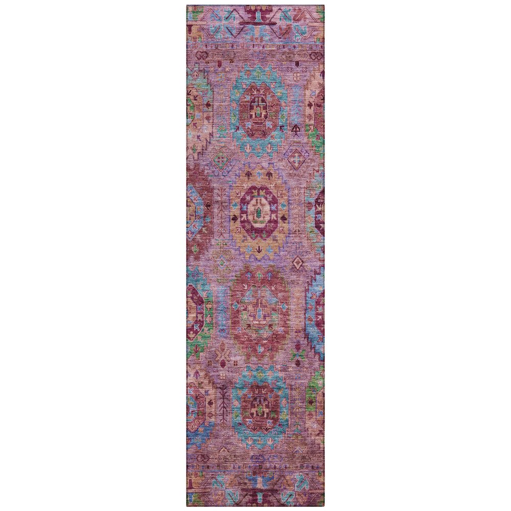 Machine Washable Indoor/Outdoor Chantille ACN2228 Pink 2'3" x 7'6" Runner Rug. Picture 1