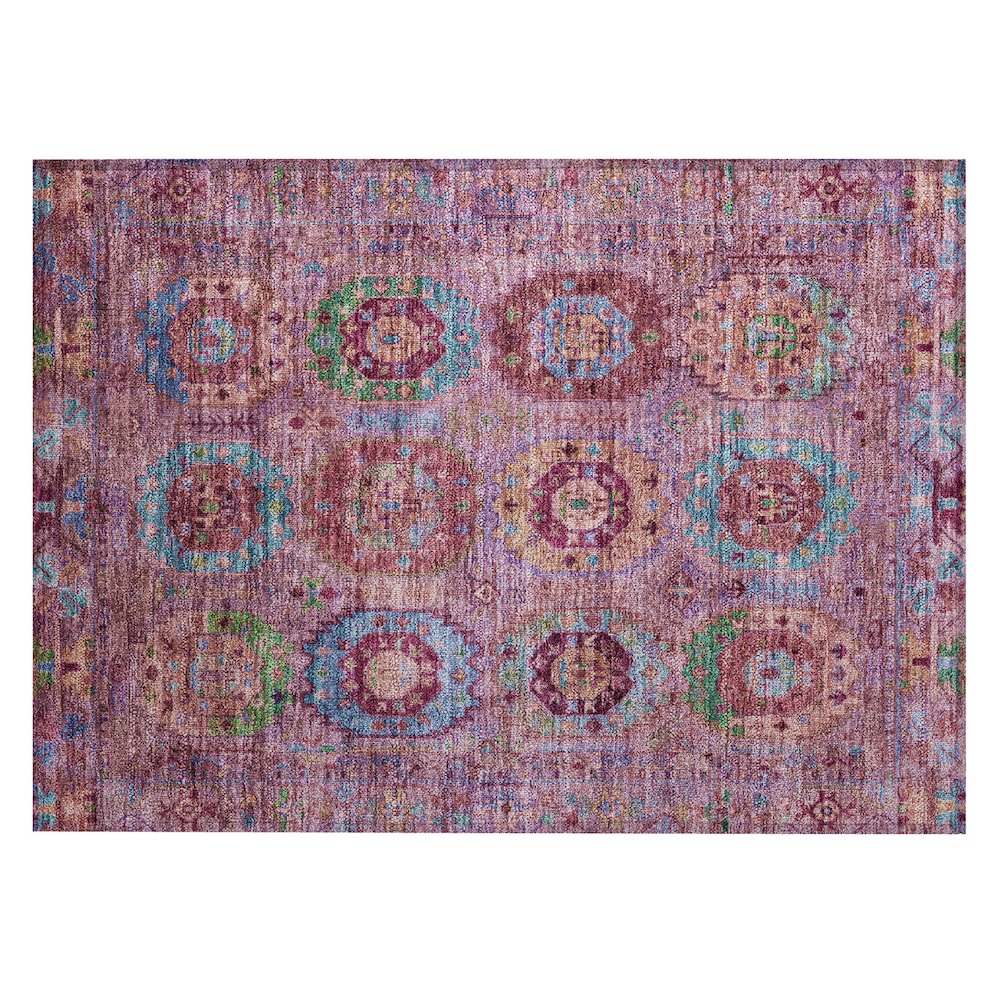 Machine Washable Indoor/Outdoor Chantille ACN2228 Pink 1'8" x 2'6" Rug. Picture 1