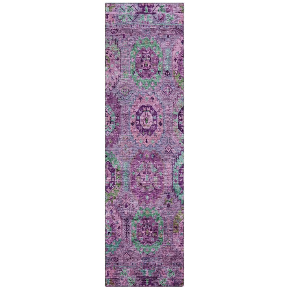 Machine Washable Indoor/Outdoor Chantille ACN2228 Purple 2'3" x 7'6" Runner Rug. Picture 1