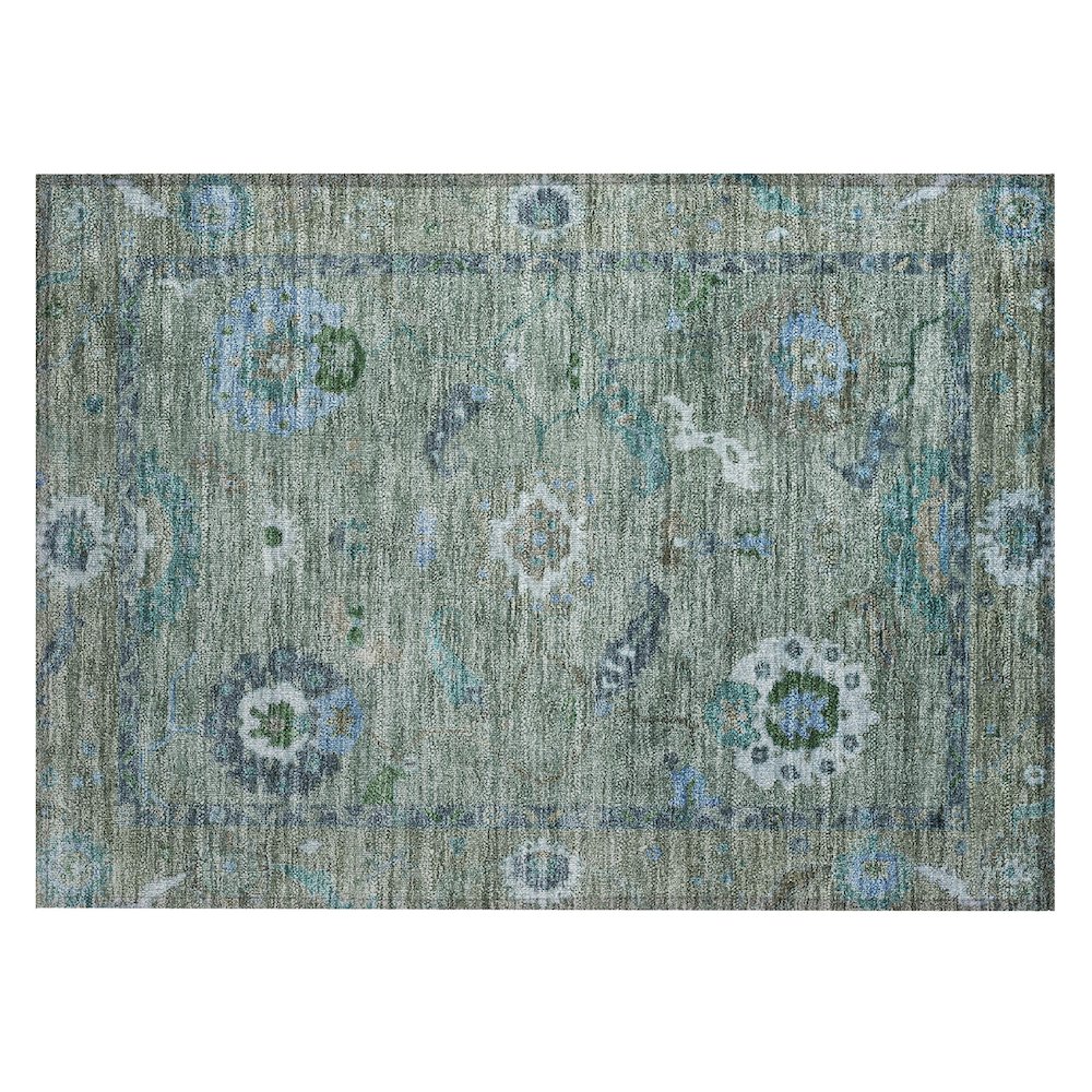 Machine Washable Indoor/Outdoor Chantille ACN2229 Green 1'8" x 2'6" Rug. Picture 1