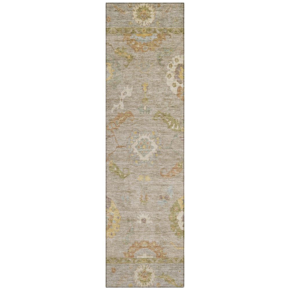 Machine Washable Indoor/Outdoor Chantille ACN2229 Brown 2'3" x 7'6" Runner Rug. Picture 1